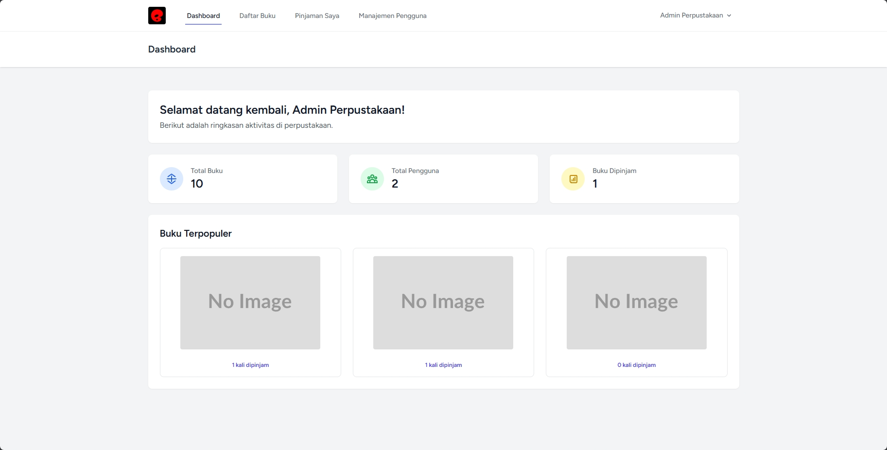 Screenshot Sistem Informasi Perpustakaan (Perpus-Laravel)